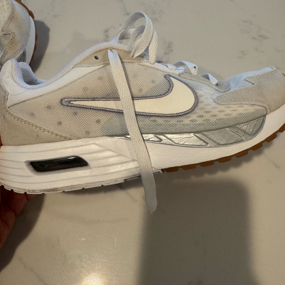 Nike White and Silver Athletic Shoes